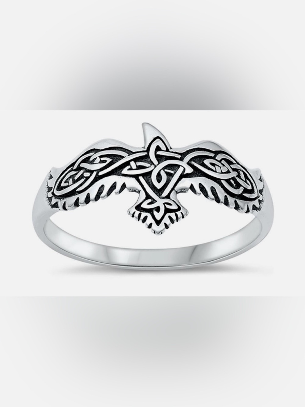 925 Sterling Silver Celtic Ring- Raven/ Eagle- Women’s Ring Size 5.5